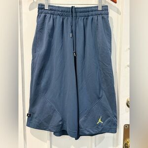 Jordan Men's Blue Athletic Shorts with Yellow Logo